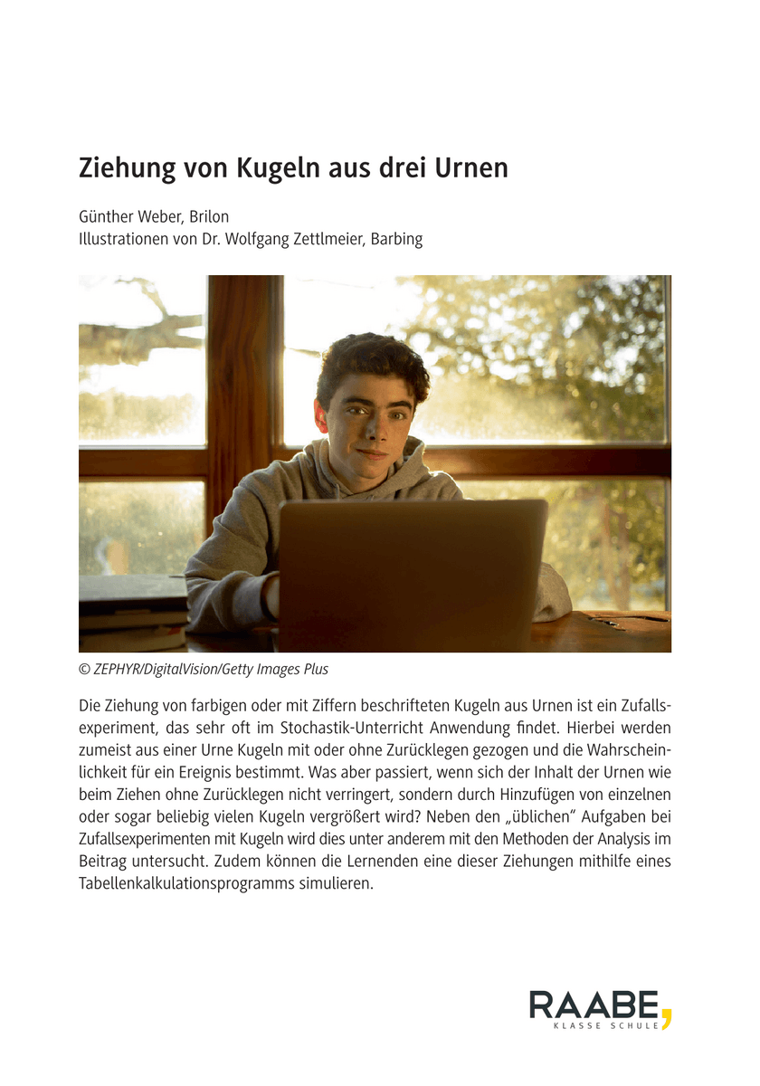 Ziehung von Kugeln aus drei Urnen