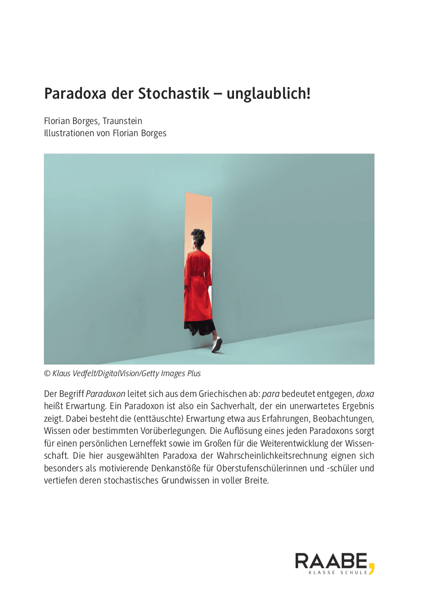 Paradoxa der Stochastik - unglaublich!