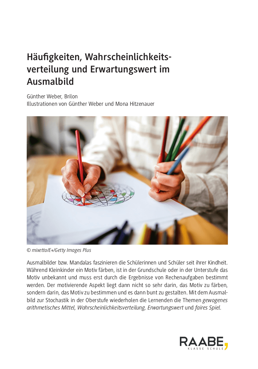 Häufigkeiten, Wahrscheinlichkeitsverteilung und Erwartungswert im Ausmalbild