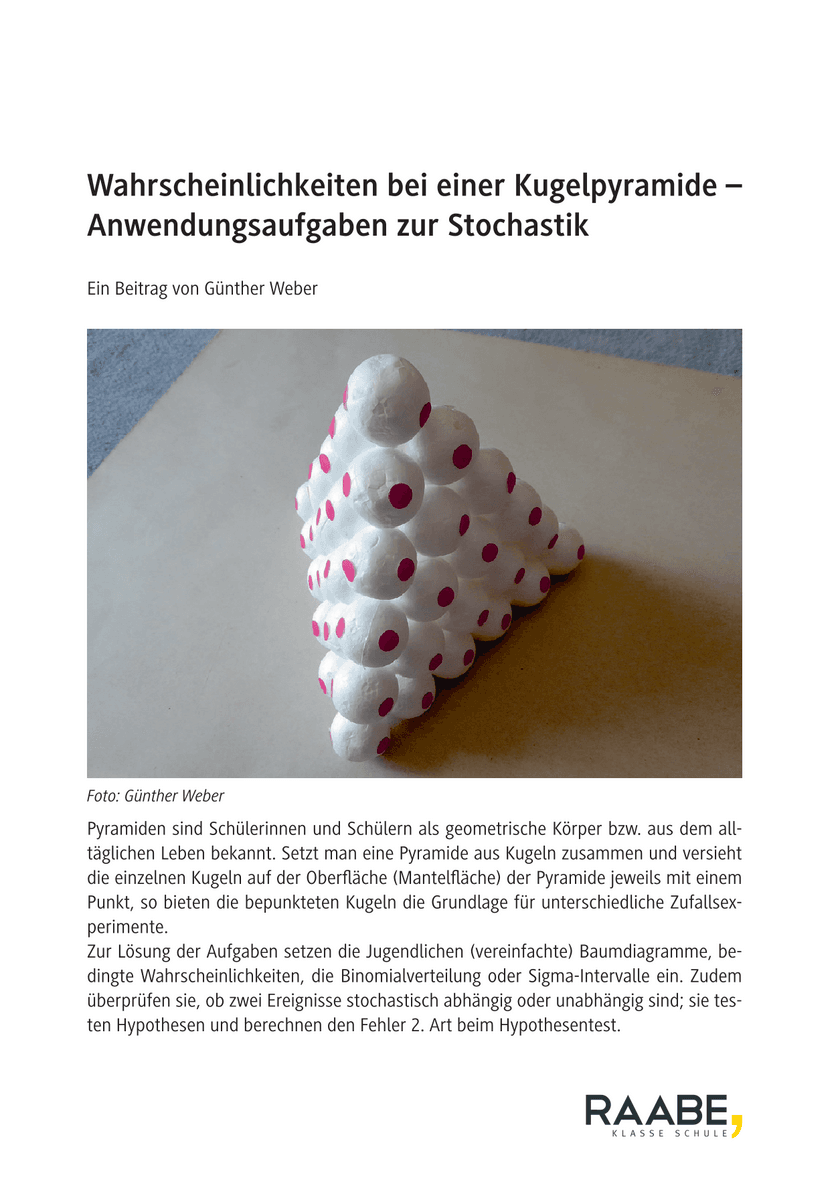Wahrscheinlichkeiten bei einer Kugelpyramide