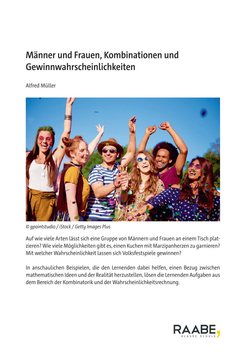 Männer und Frauen, Kombinationen und Gewinnwahrscheinlichkeiten