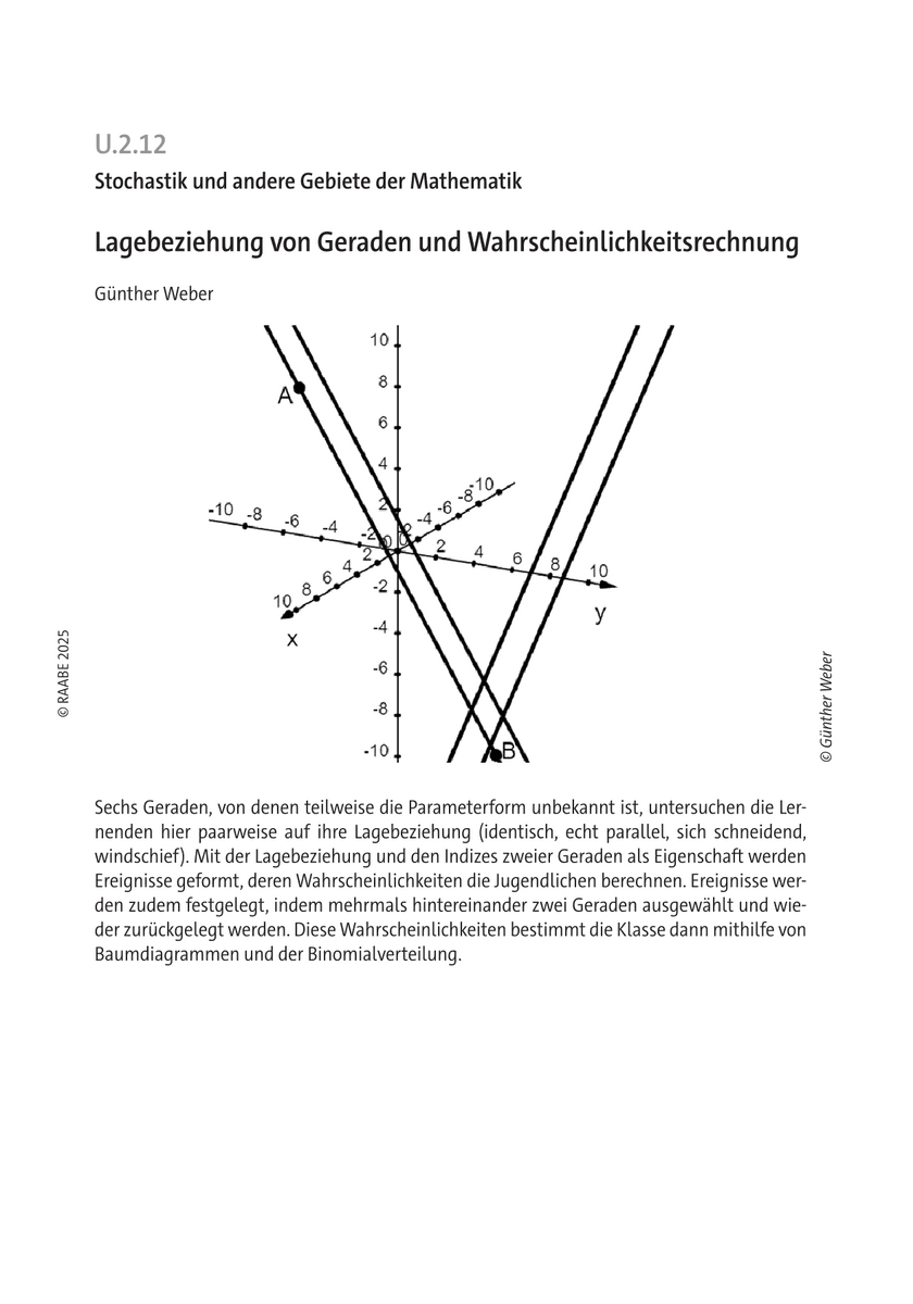 Lagebeziehung von Geraden und Wahrscheinlichkeitsrechnung