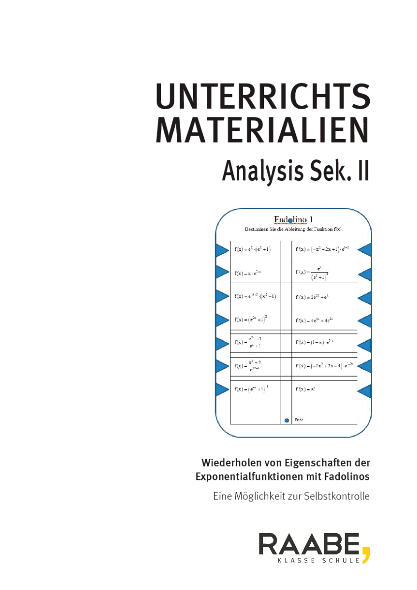 Wiederholen von Eigenschaften der Exponentialfunktion mit Fadolinos