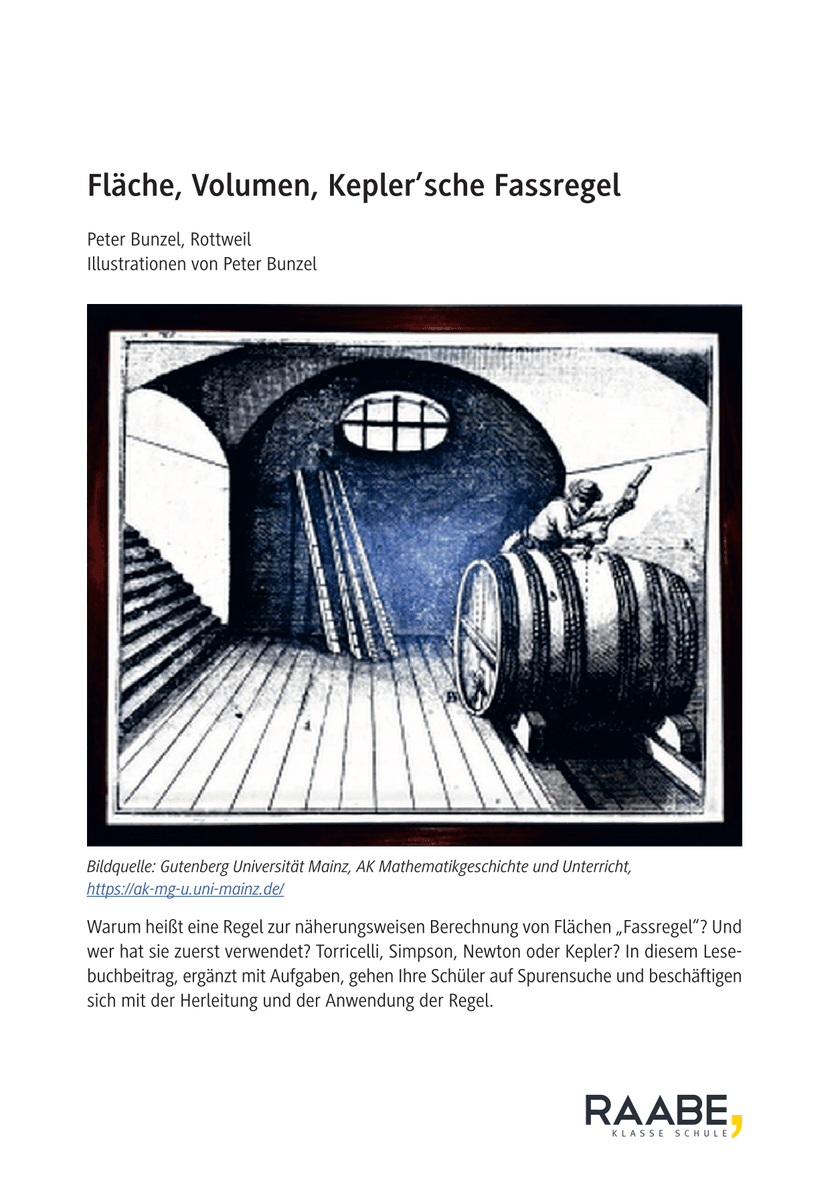 Fläche, Volumen, Kepler’sche Fassregel