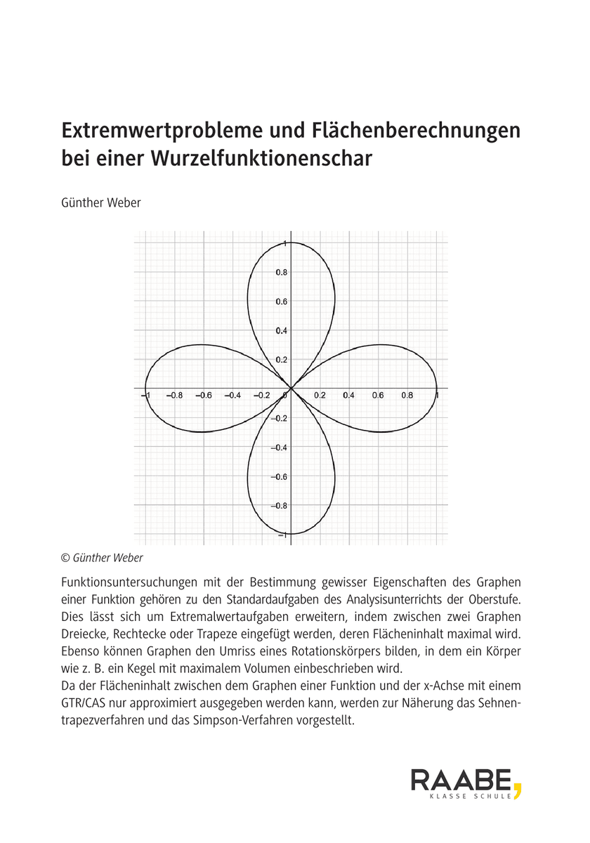 Extremwertprobleme und Flächenberechnungen bei einer Wurzelfunktionenschar