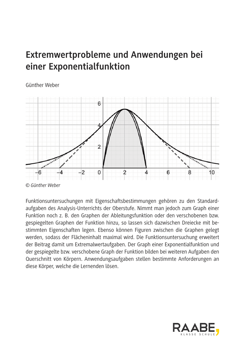 Extremwertprobleme und Anwendungen bei einer Exponentialfunktion
