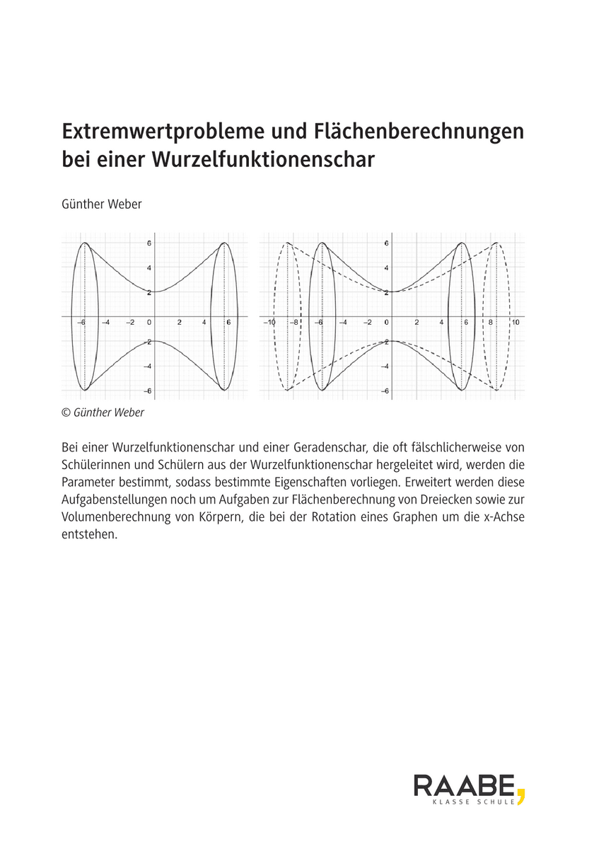 Extremwertprobleme und Flächenberechnungen bei einer Wurzelfunktionenschar