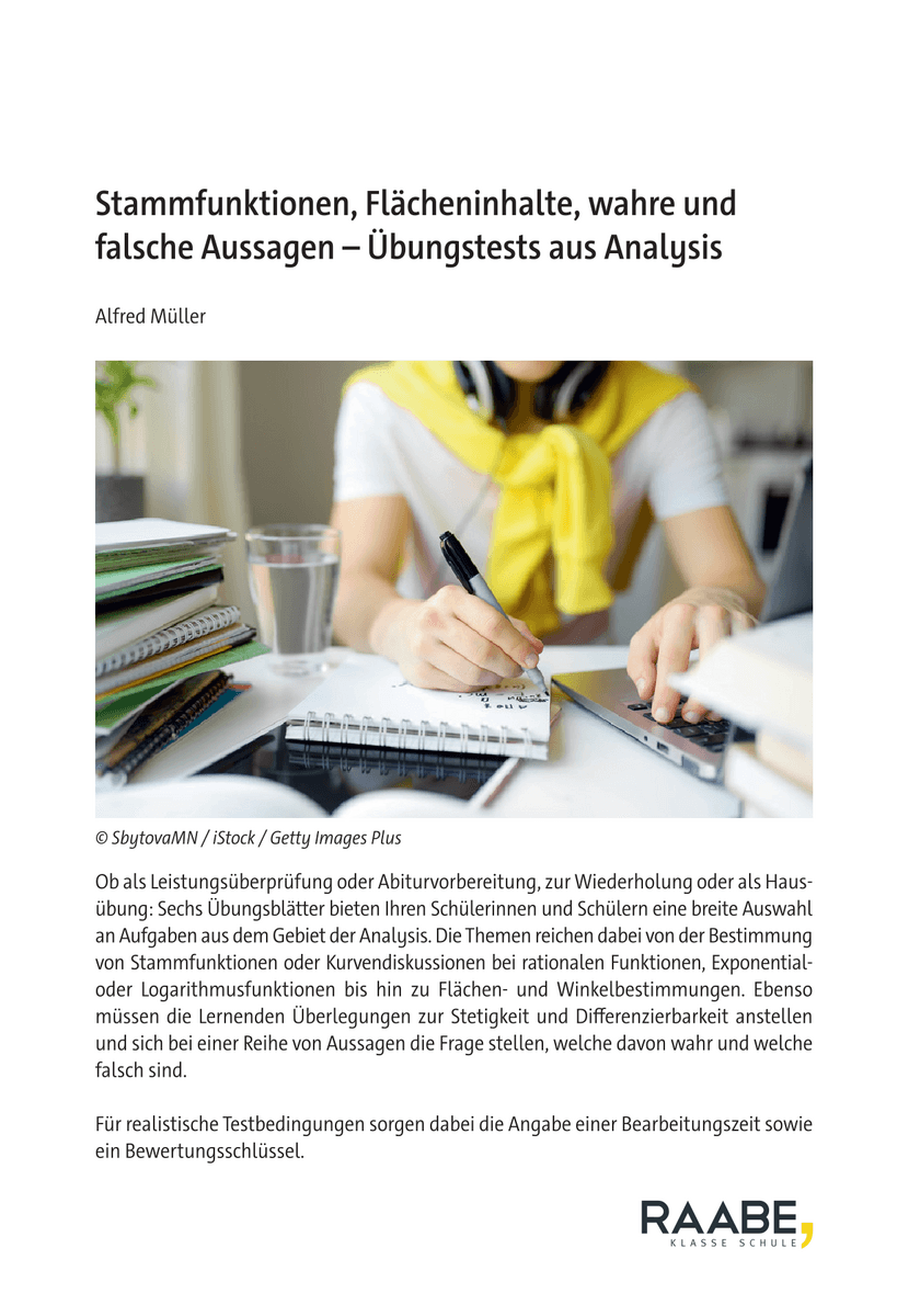 Stammfunktionen, Flächeninhalte, wahre und falsche Aussagen
