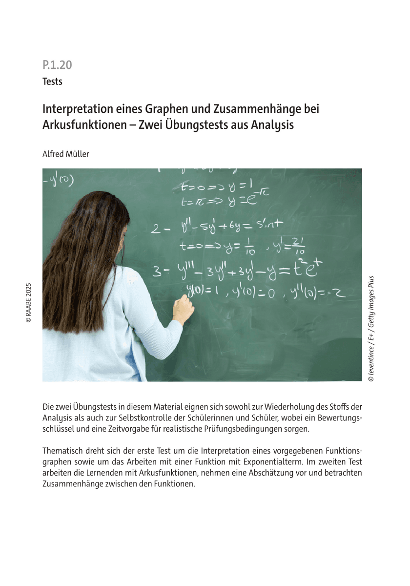 Interpretation eines Graphen und Zusammenhänge bei Arkusfunktionen