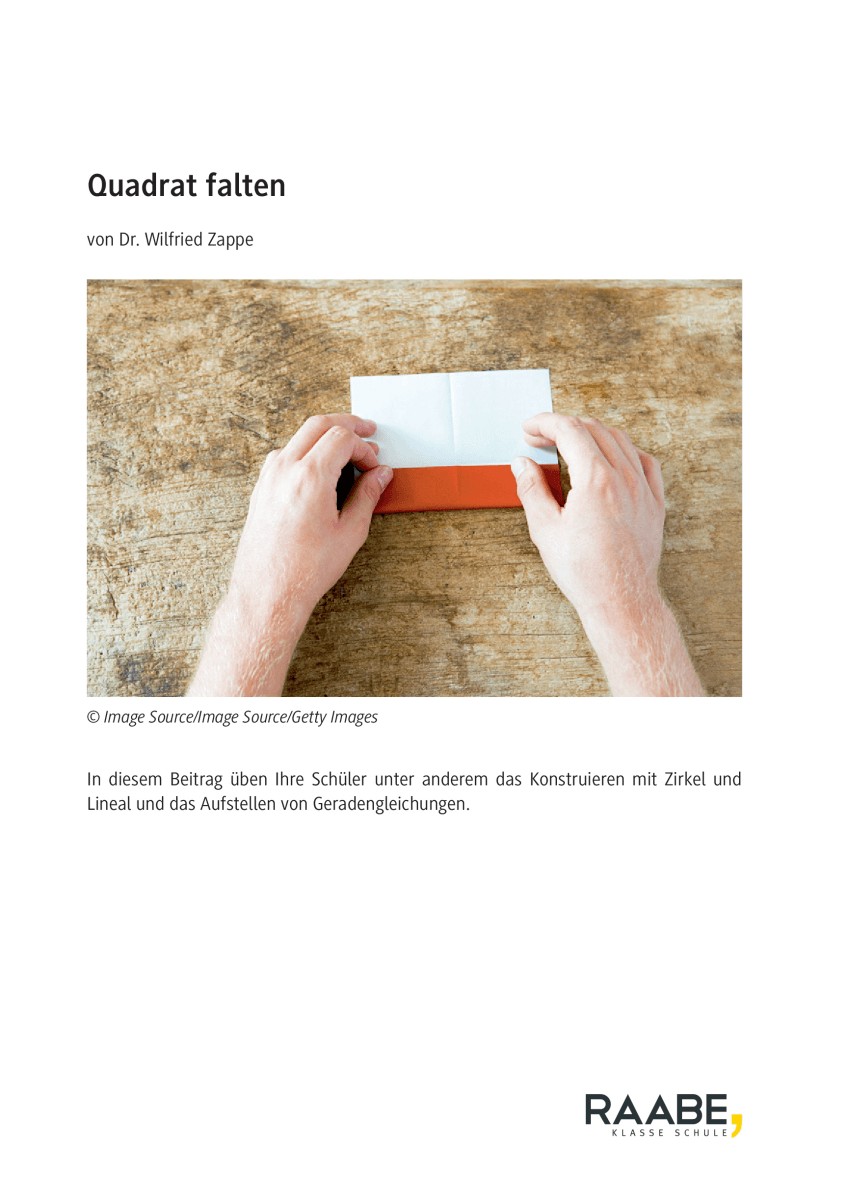 Quadrat falten