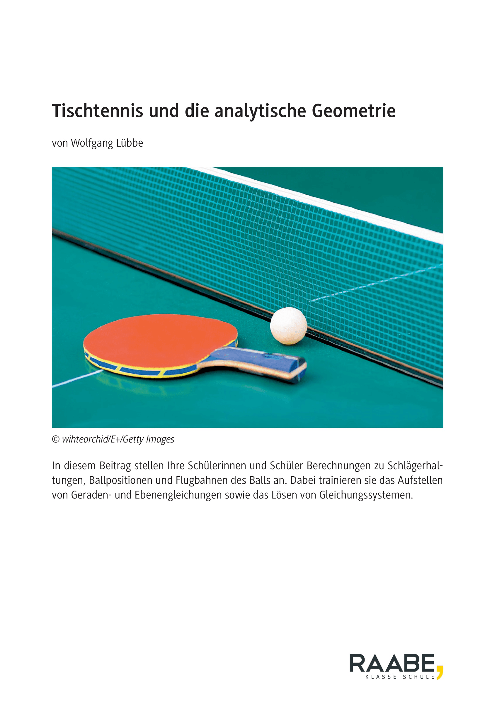 Tischtennis und die analytische Geometrie