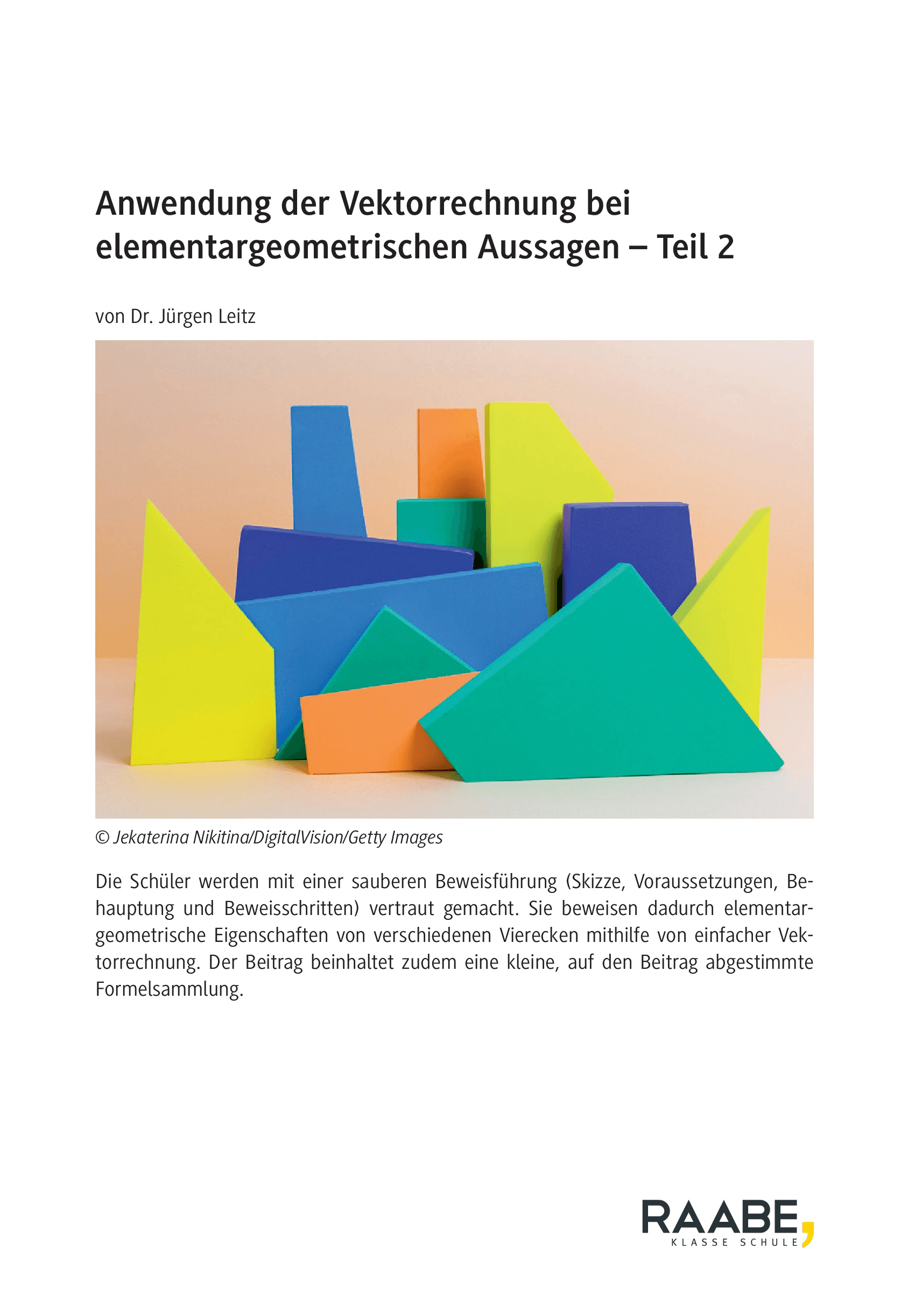Anwendung der Vektorrechnung