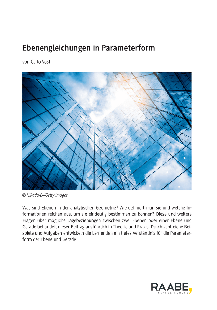 Ebenengleichungen in Parameterform