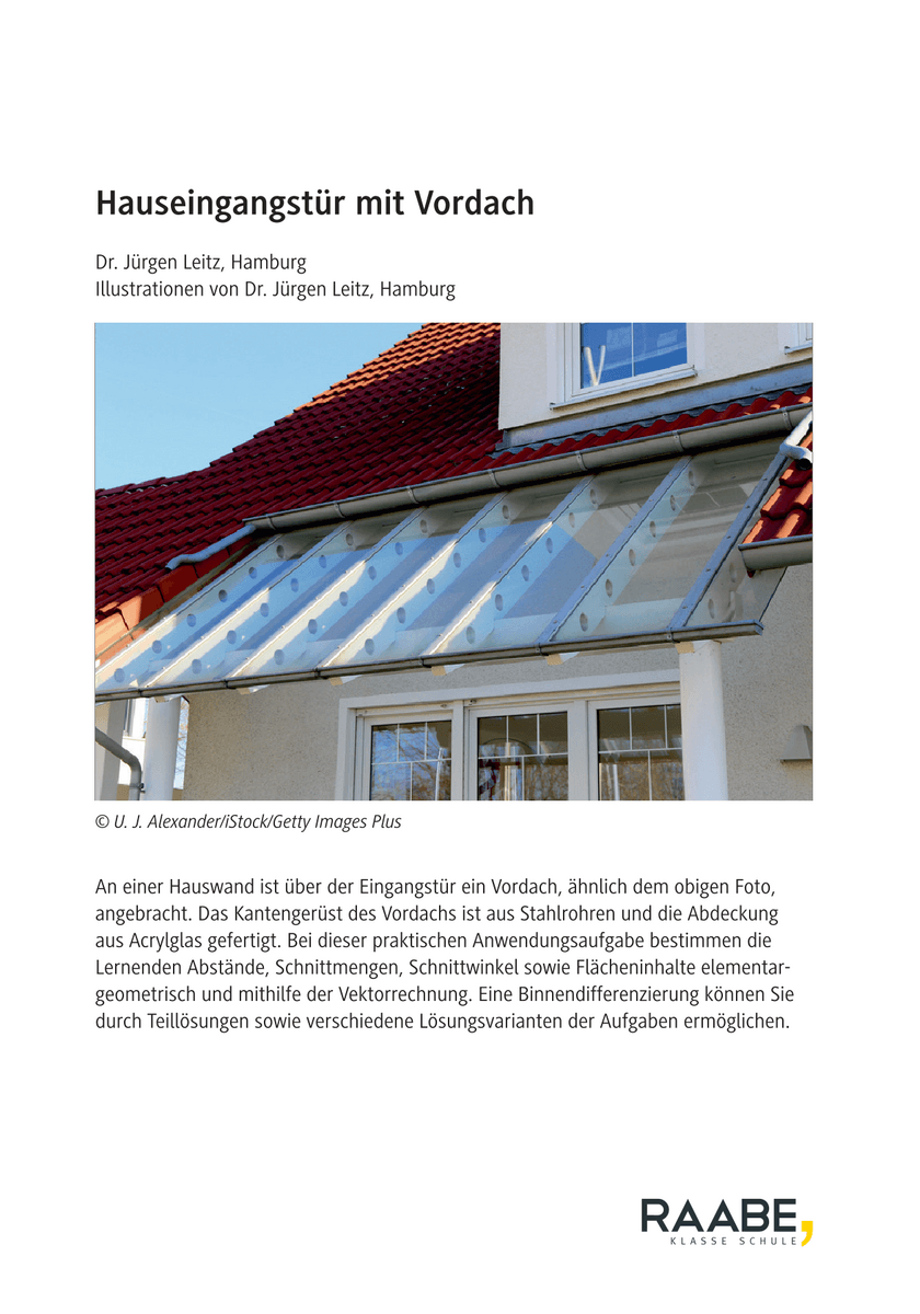 Hauseingangstür mit Vordach