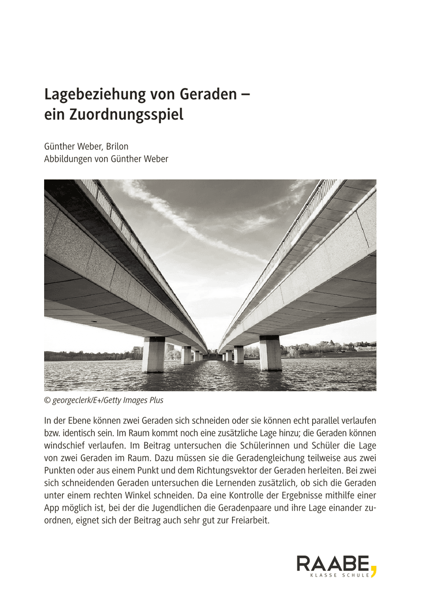 Lagebeziehung von Geraden
