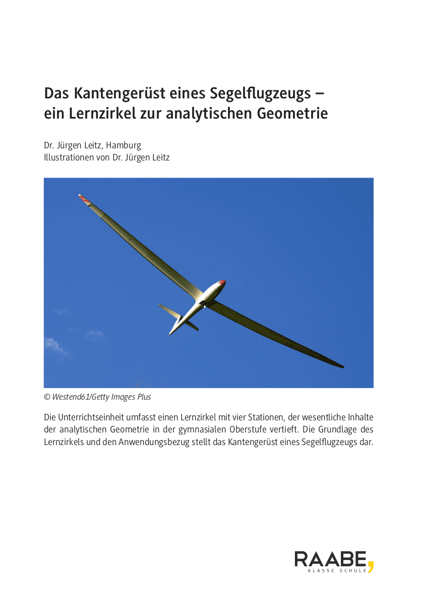 Das Kantengerüst eines Segelflugzeugs
