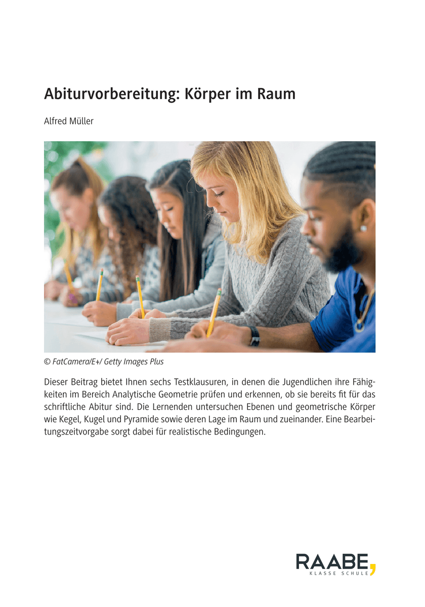 Abiturvorbereitung: Körper im Raum