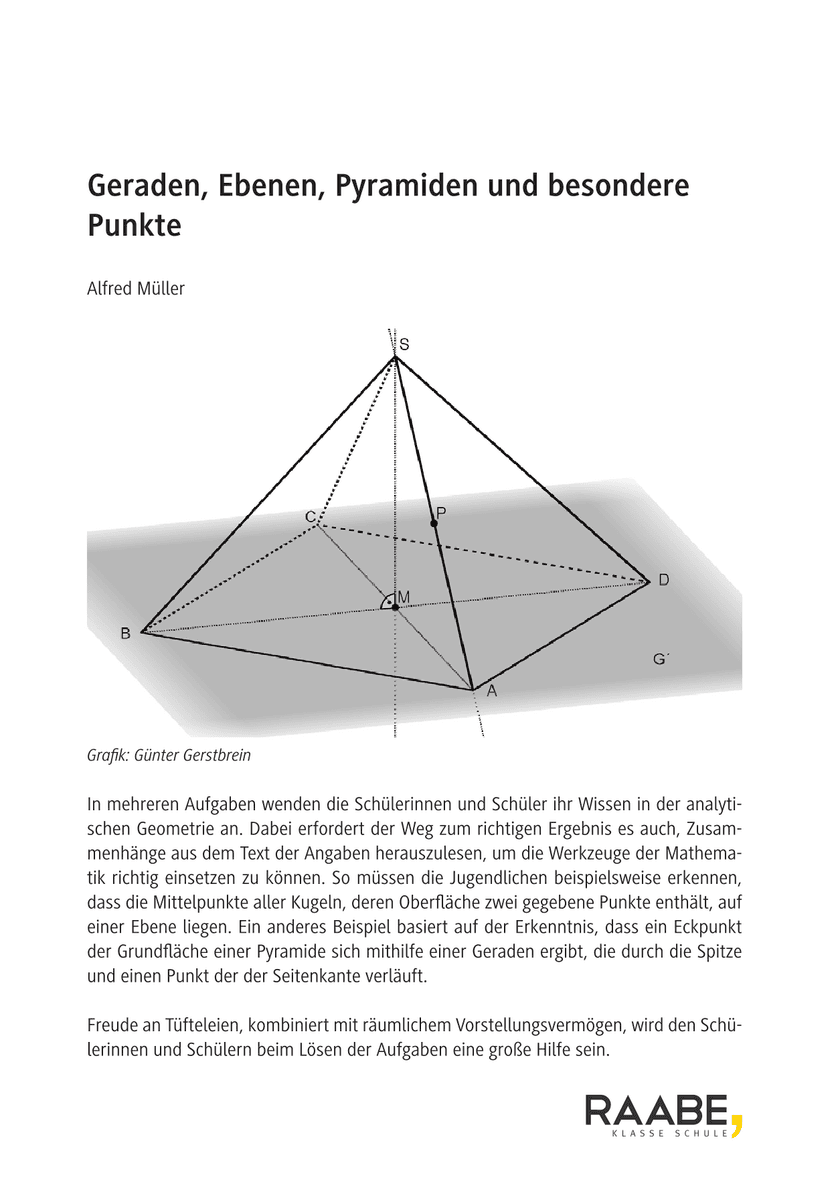 Geraden, Ebenen, Pyramiden und besondere Punkte
