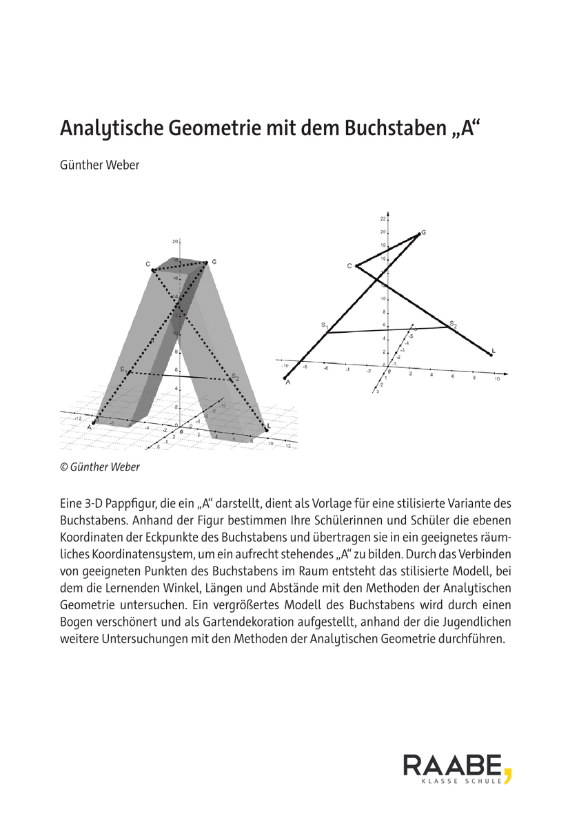 Analytische Geometrie mit dem Buchstaben „A“