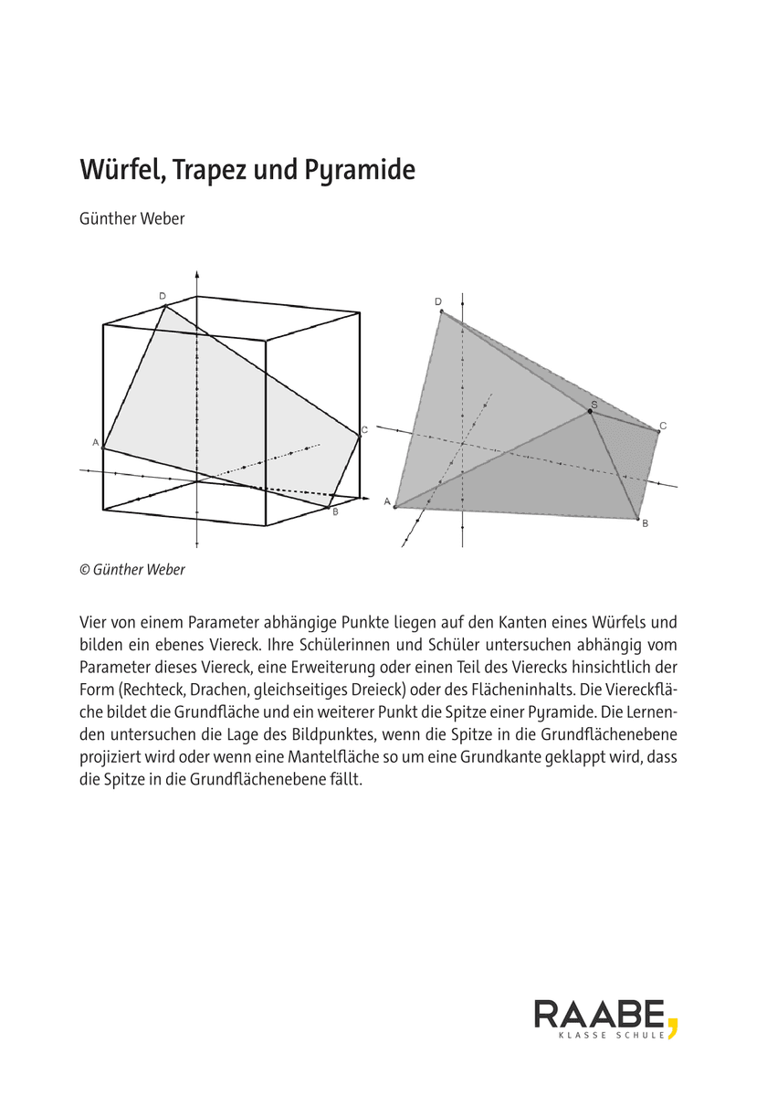 Würfel, Trapez und Pyramide