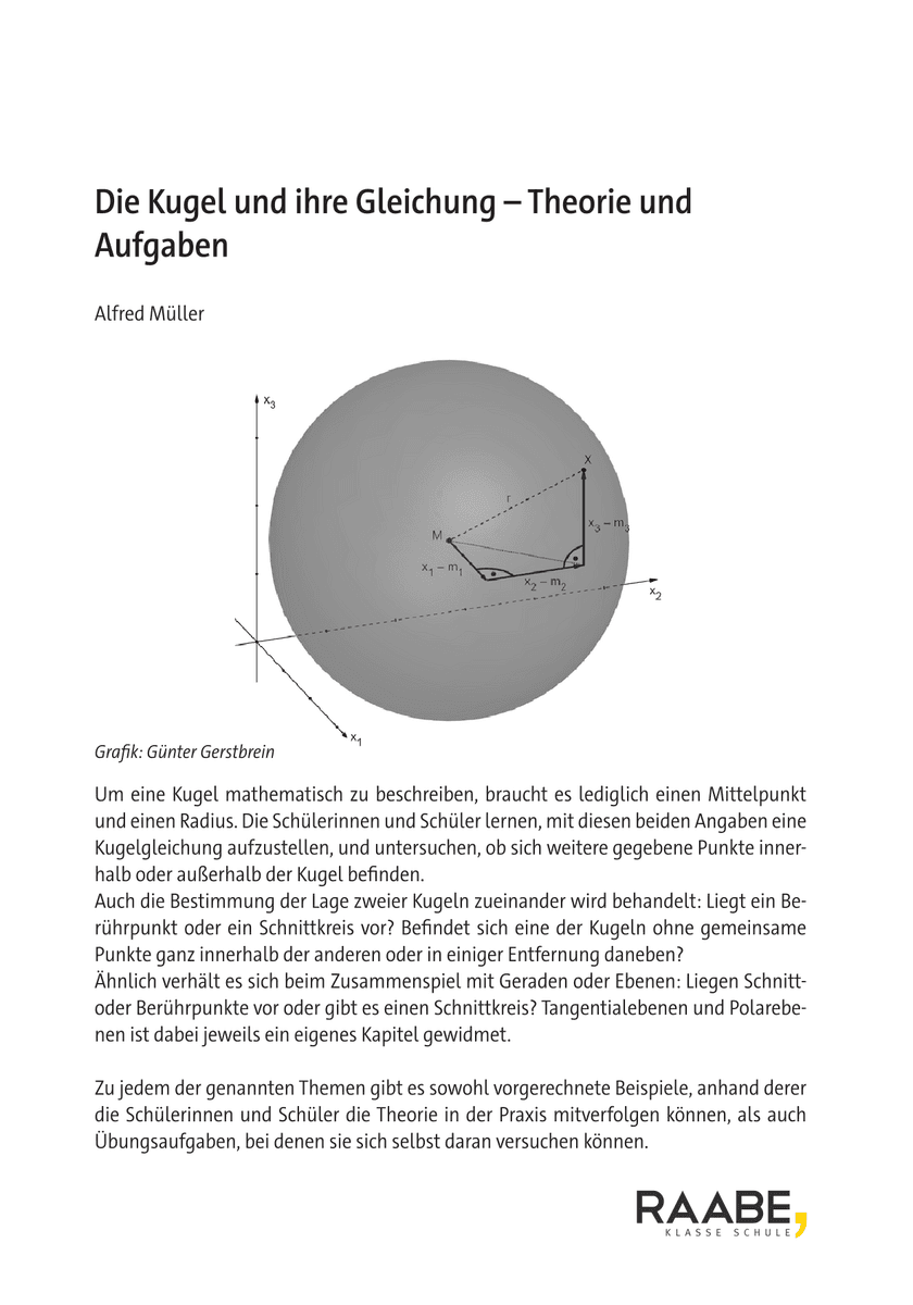 Die Kugel und ihre Gleichung