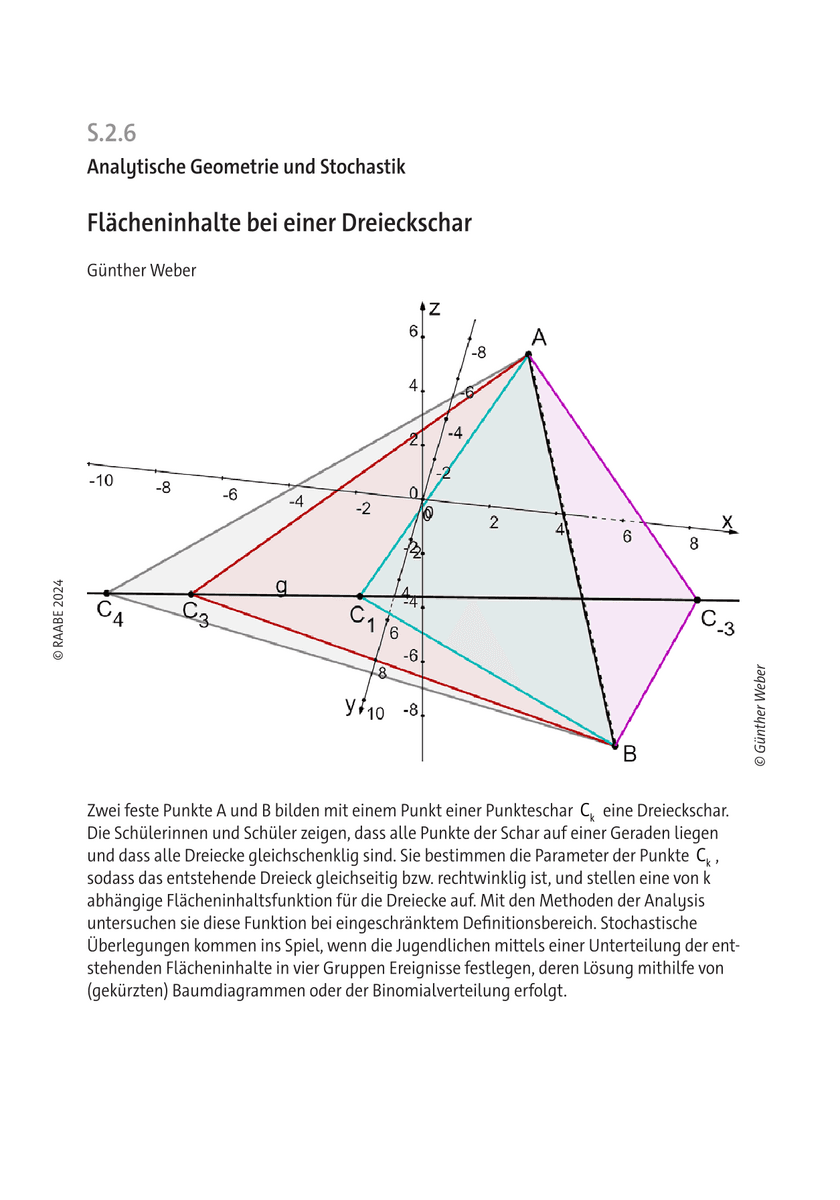 Flächeninhalte bei einer Dreieckschar