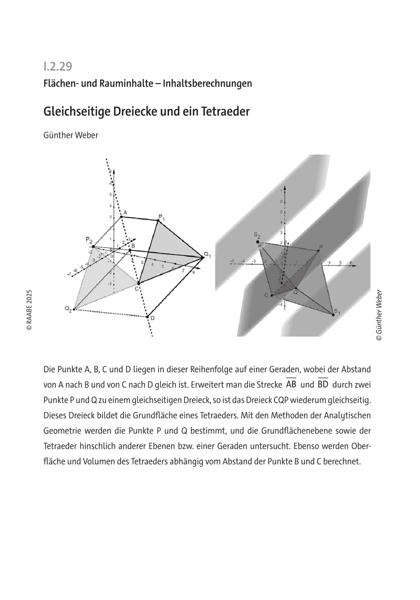 Gleichseitige Dreiecke und ein Tetraeder