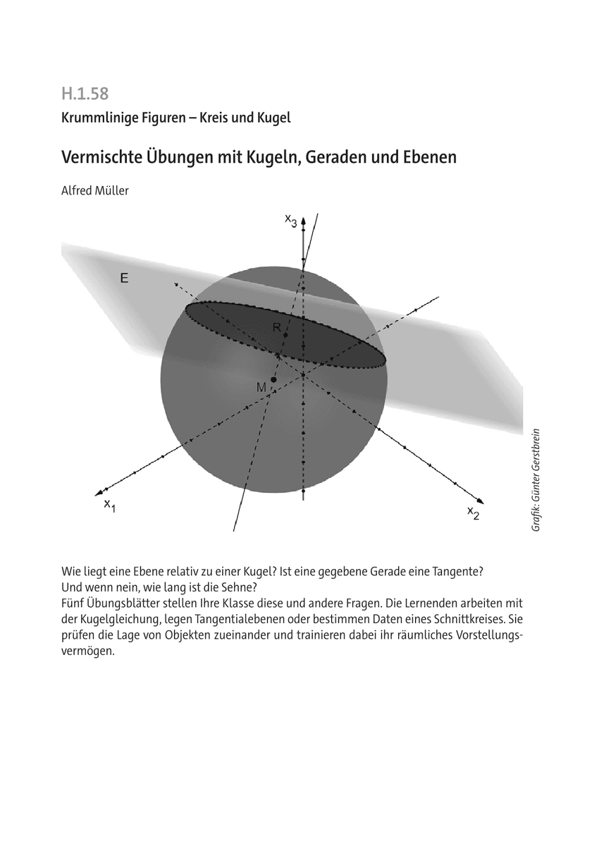 Vermischte Übungen mit Kugeln, Geraden und Ebenen
