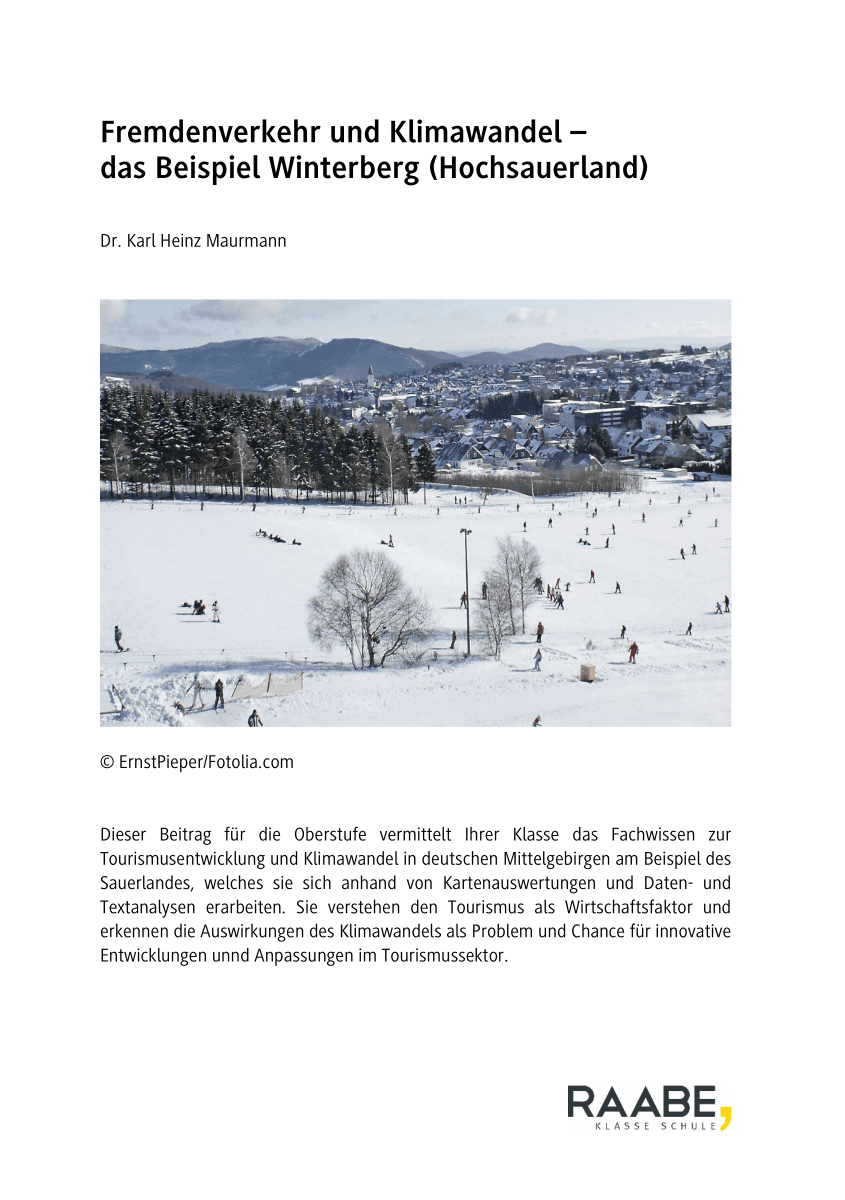 Fremdenverkehr und Klimawandel