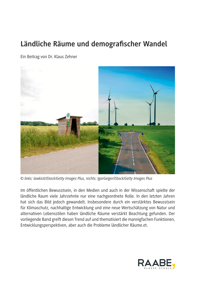 Ländliche Räume und demografischer Wandel