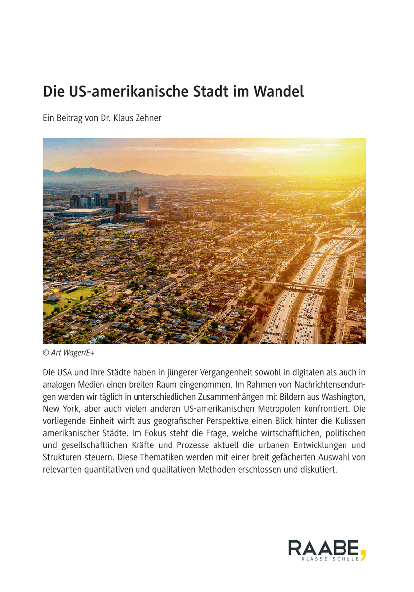 Die US-amerikanische Stadt im Wandel