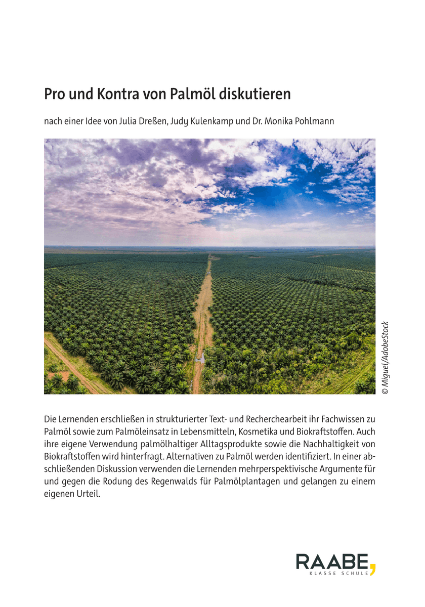 Pro und Kontra von Palmöl diskutieren