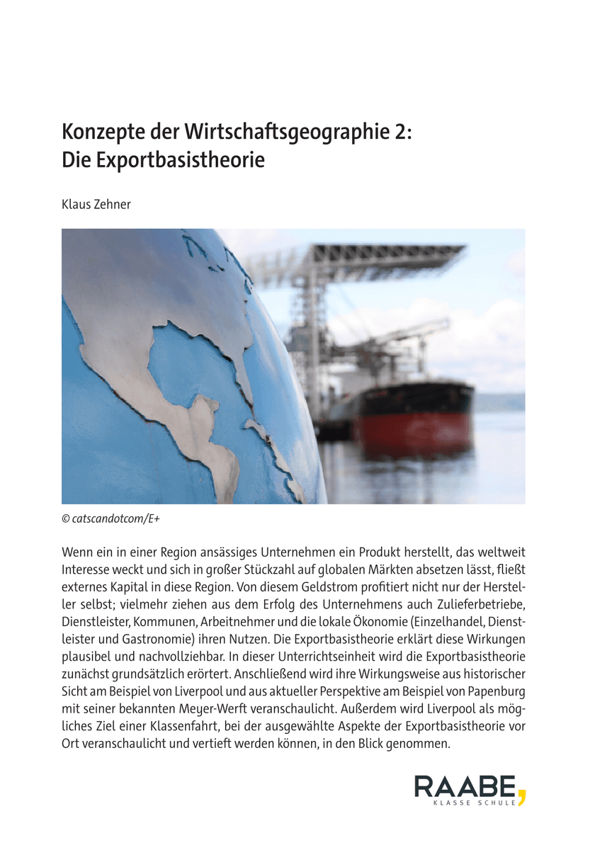 Konzepte der Wirtschaftsgeographie 2: Die Exportbasistheorie