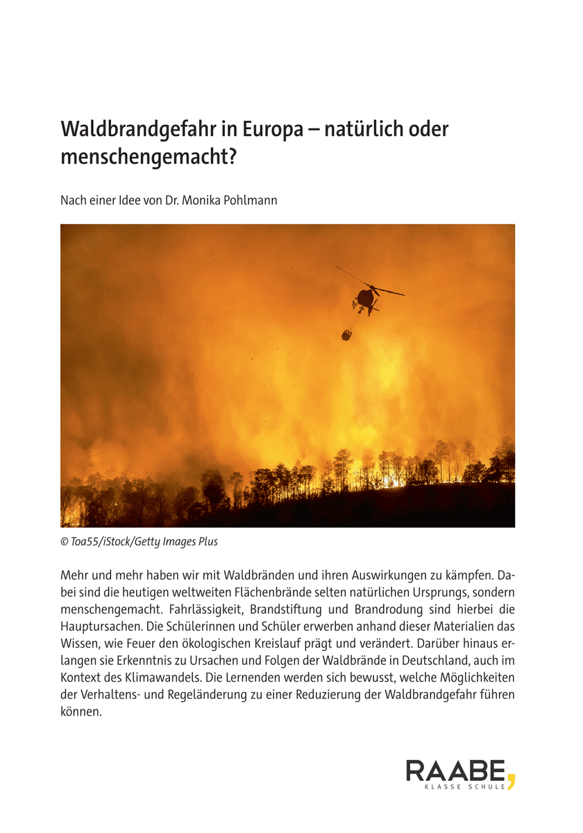 Waldbrandgefahr in Europa