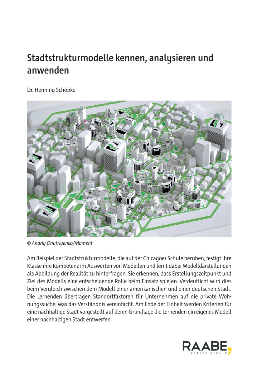 Stadtstrukturmodelle kennen, analysieren und anwenden