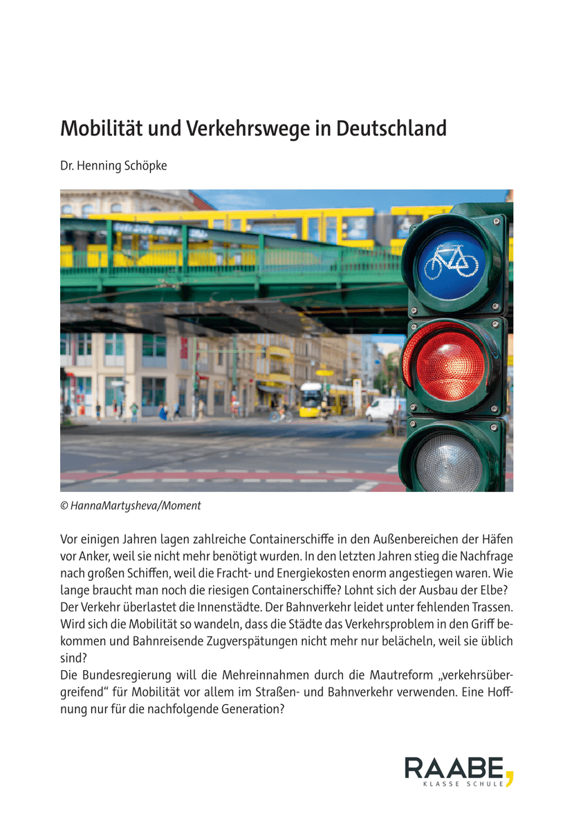 Mobilität und Verkehrswege in Deutschland