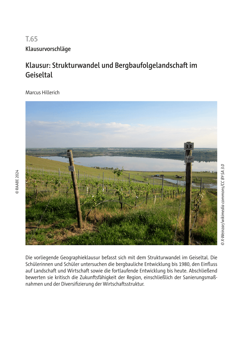 Klausur: Strukturwandel und Bergbaufolgelandschaft im Geiseltal