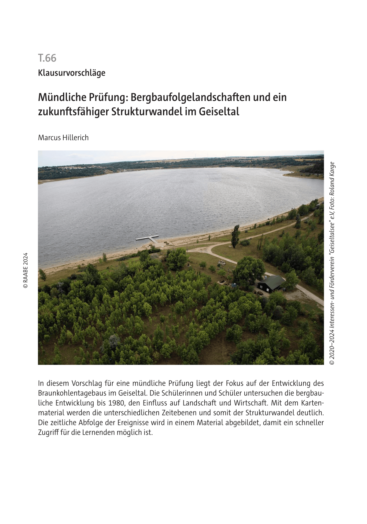 Mündliche Prüfung: Bergbaufolgelandschaften