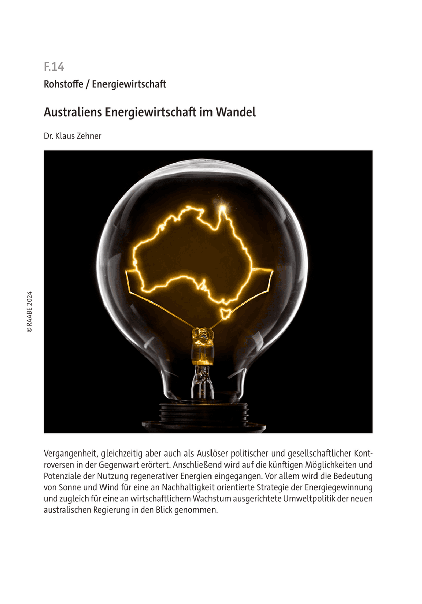 Australiens Energiewirtschaft im Wandel