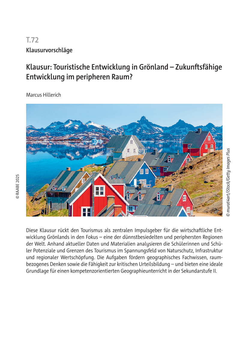 Klausur: Touristische Entwicklung in Grönland