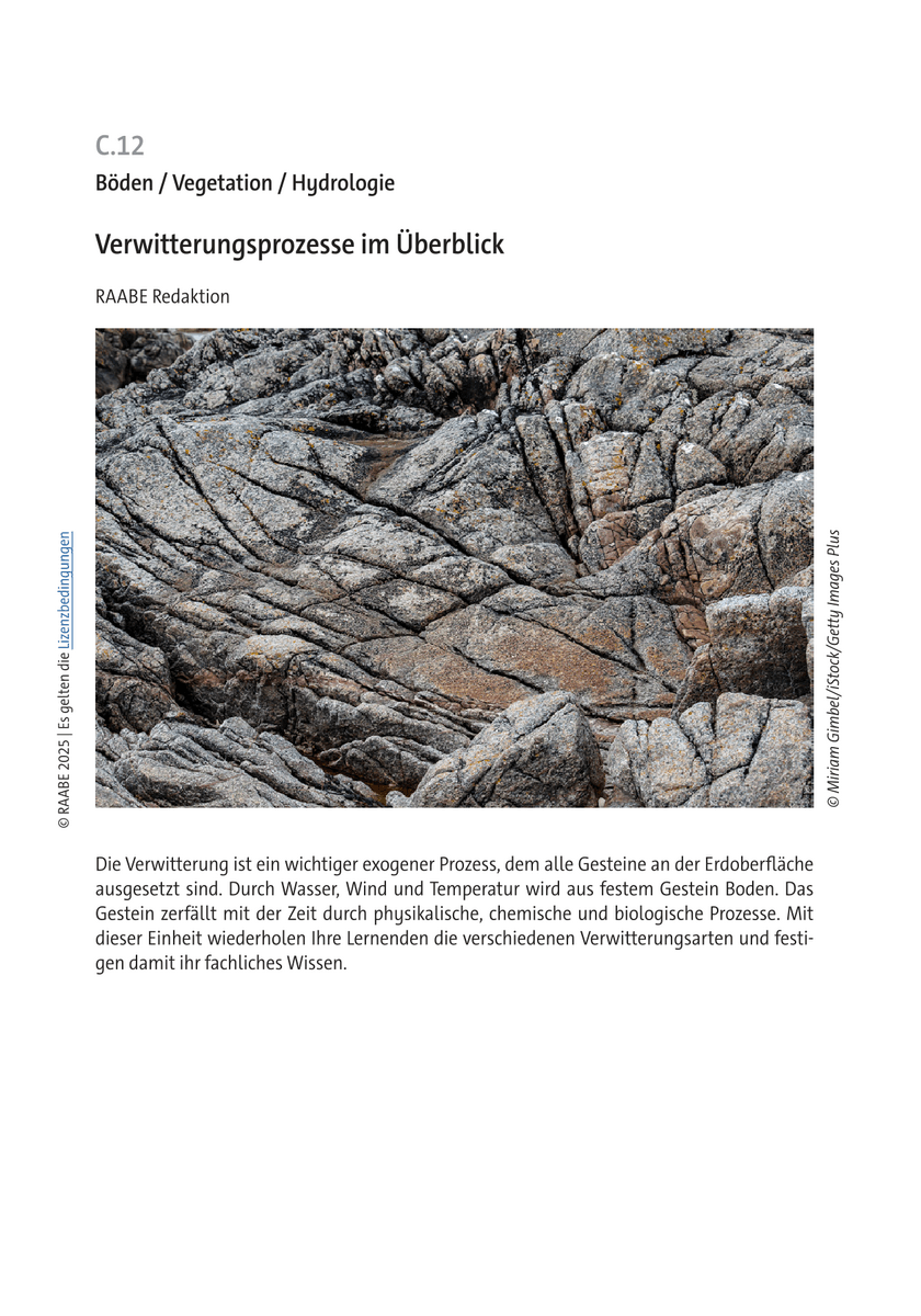 Verwitterungsprozesse im Überblick