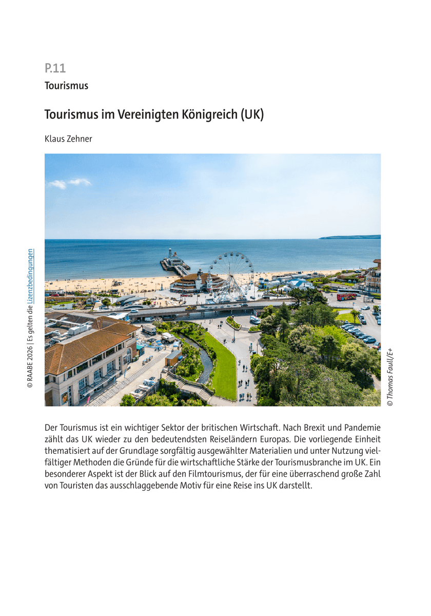 Tourismus im Vereinigten Königreich (UK)