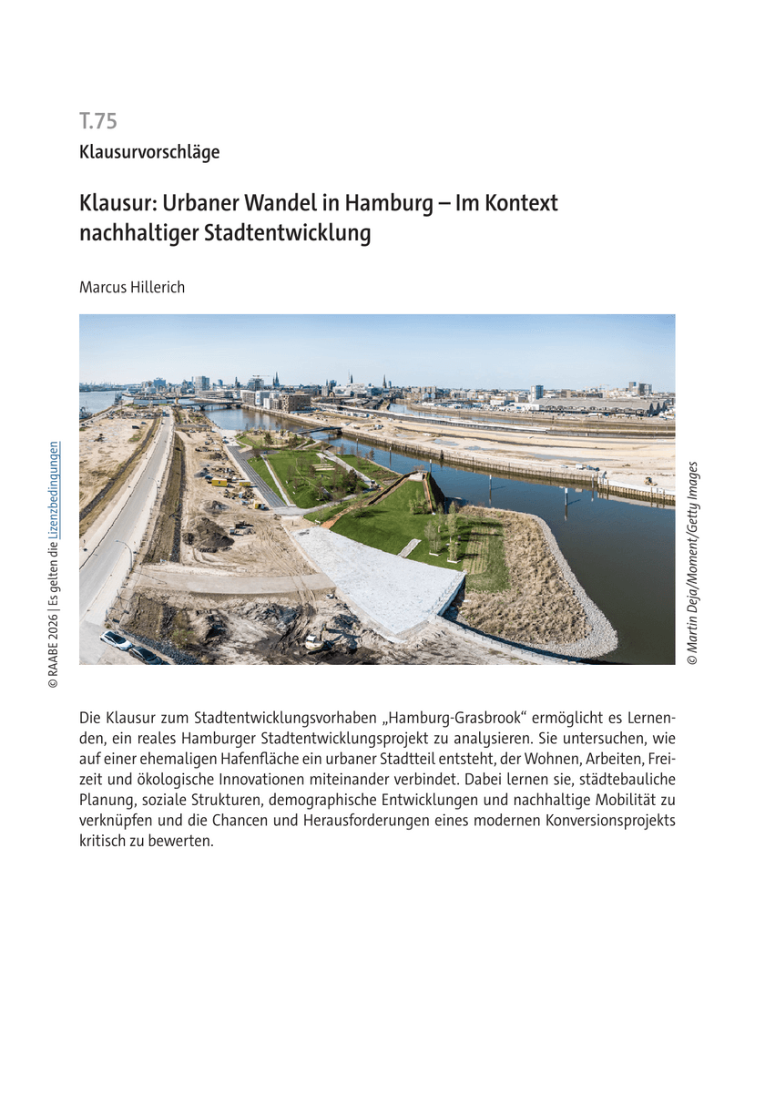 Klausur: Urbaner Wandel in Hamburg