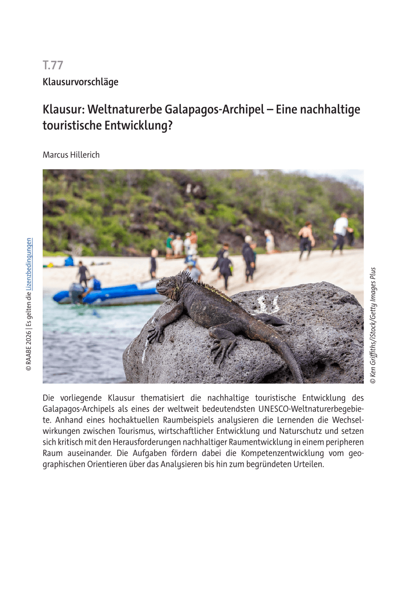 Klausur: Weltnaturerbe Galapagos-Archipel
