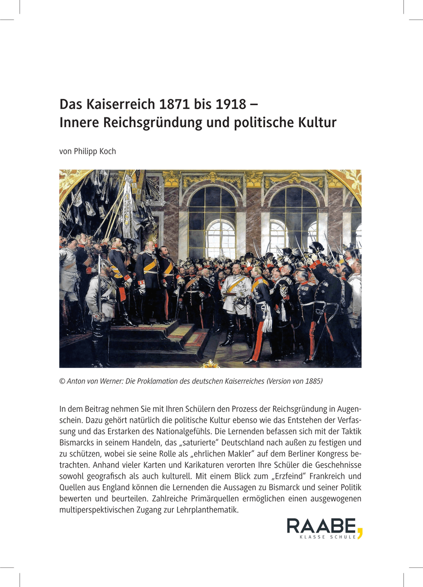 Das Kaiserreich 1871 bis 1918
