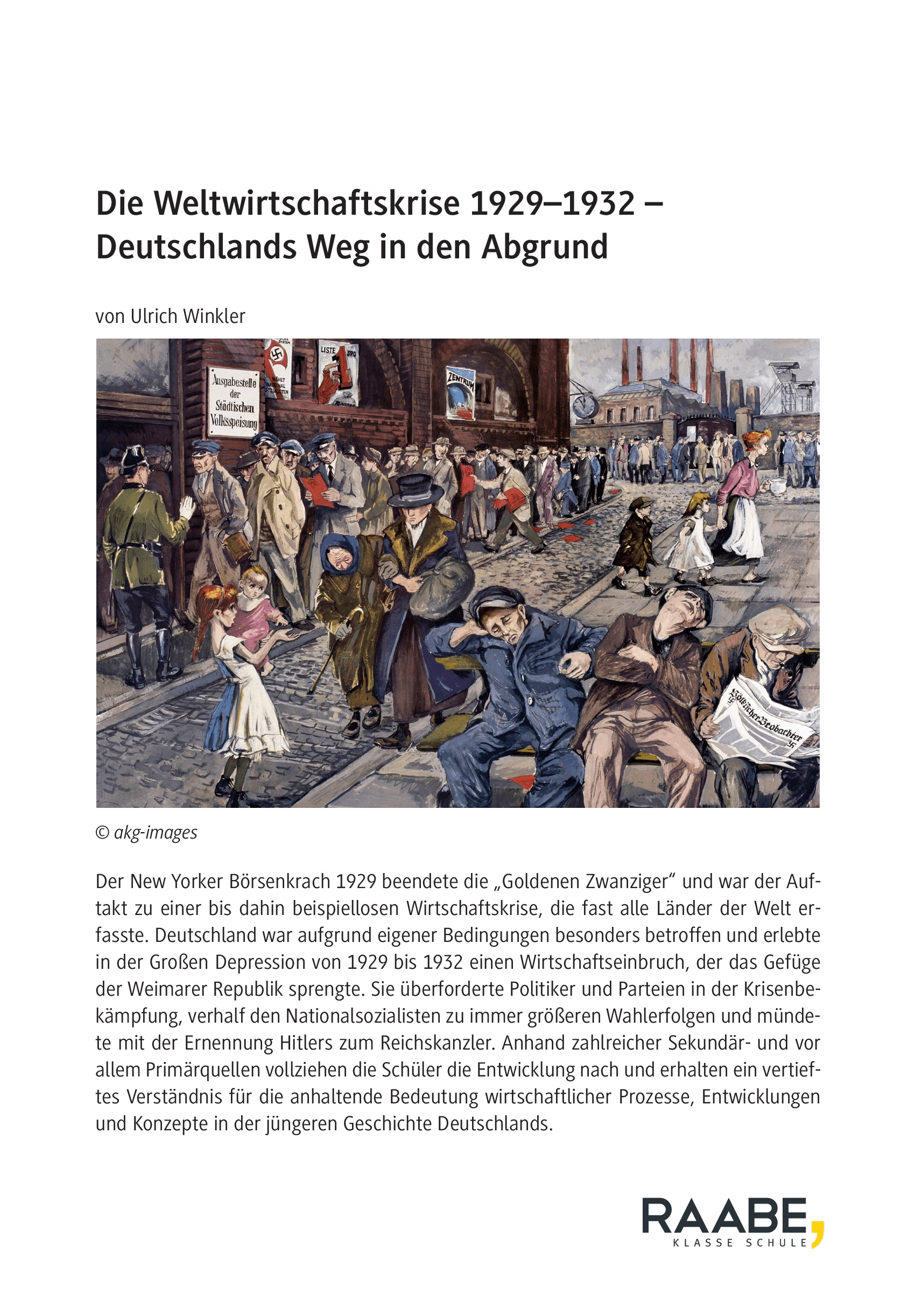 Die Weltwirtschaftskrise 1929-1932