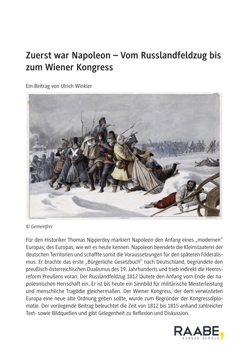 Zuerst war Napoleon