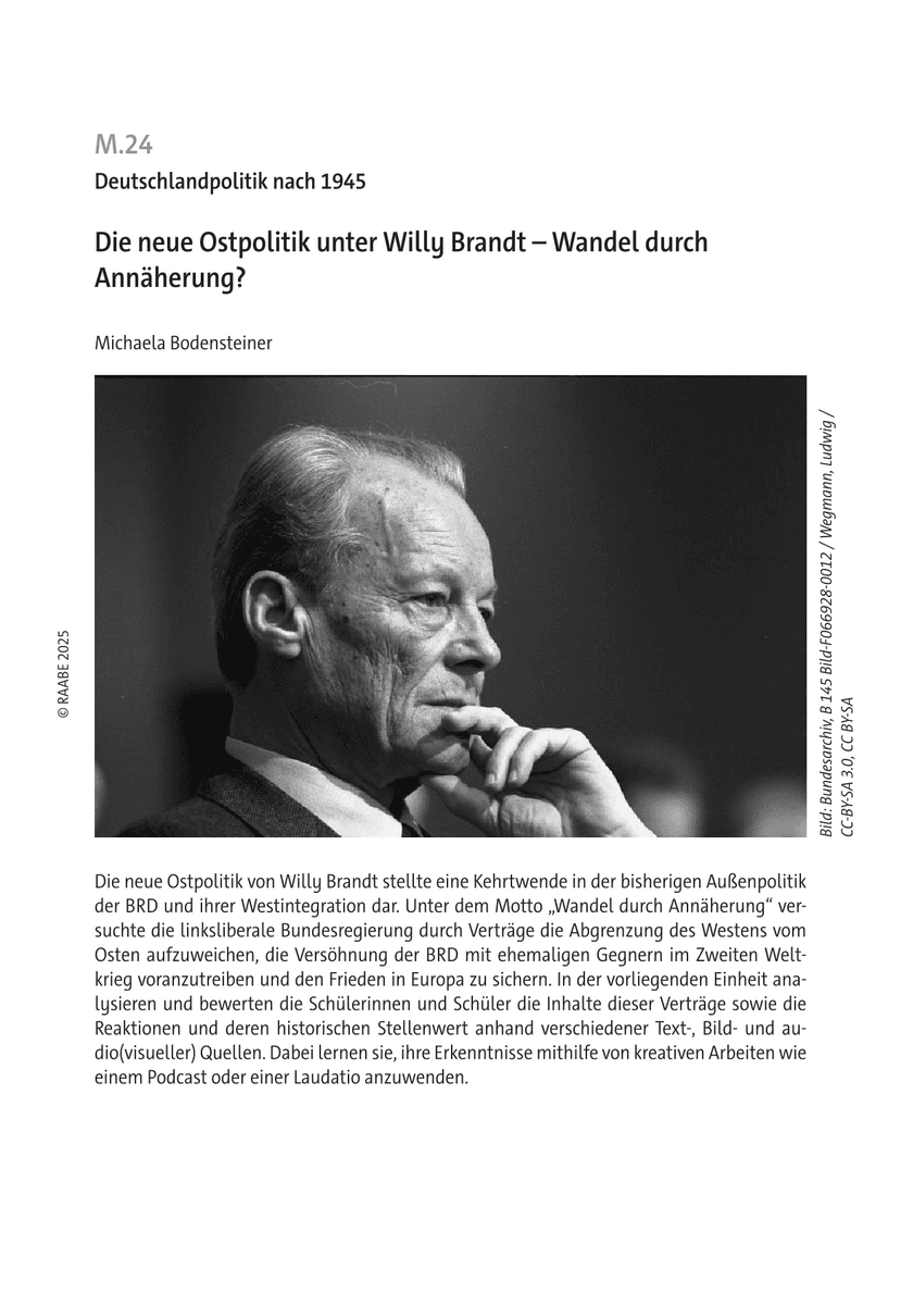 Die neue Ostpolitik unter Willy Brandt