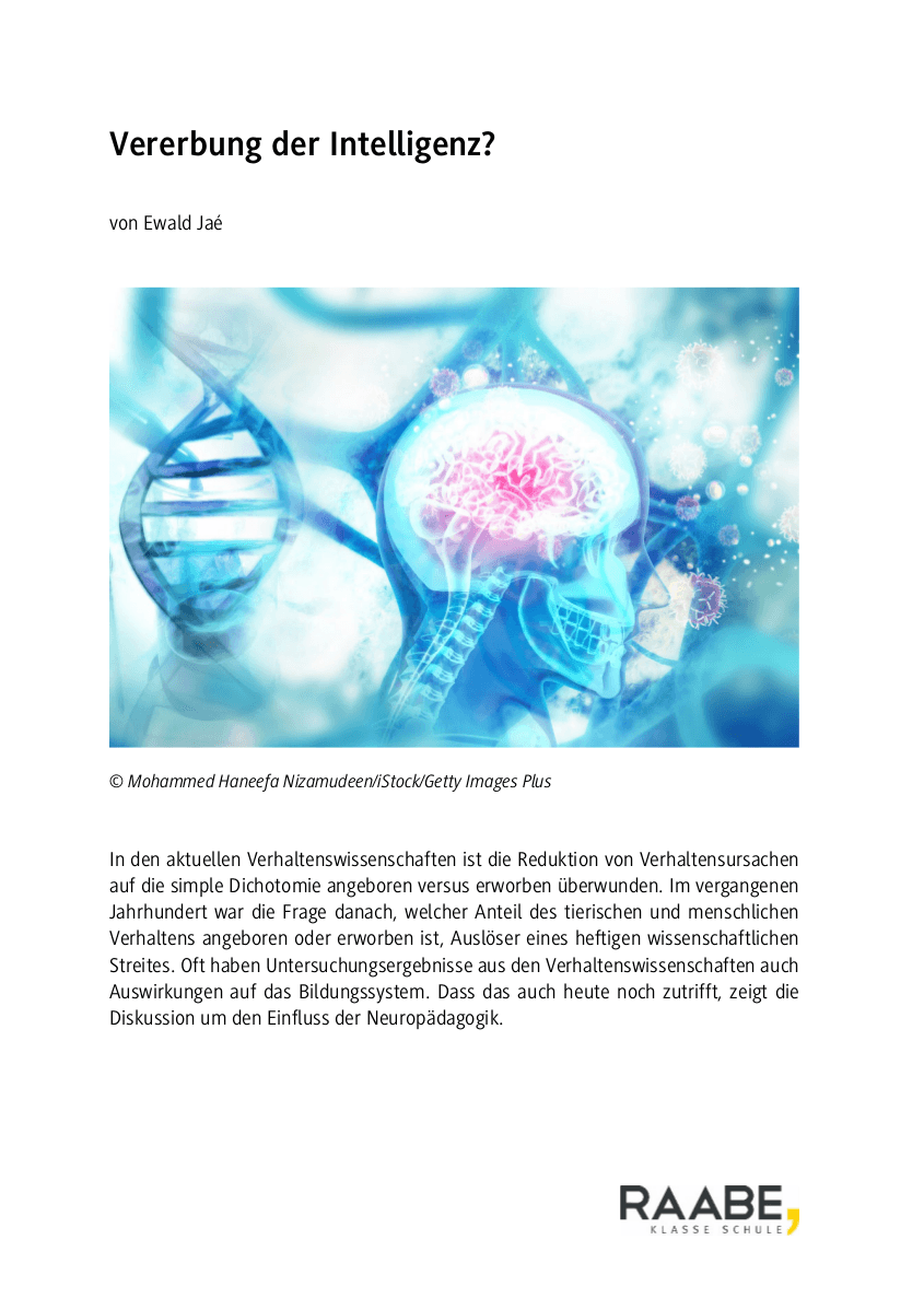 Vererbung der Intelligenz?