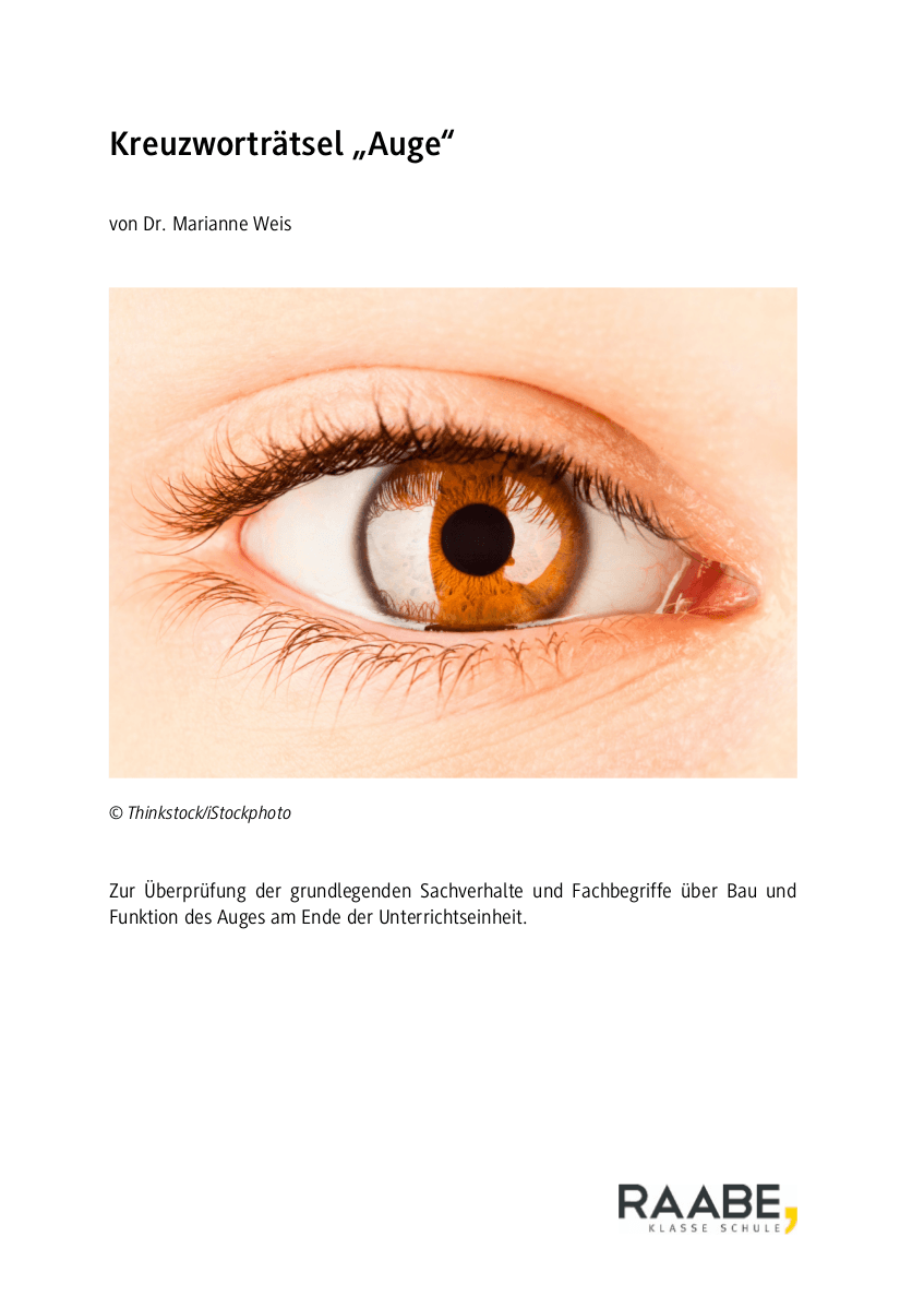 Kreuzworträtsel "Auge"
